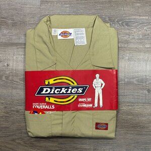 New Dickies Short Sleeve Coveralls Mens Stain Release Shape/Set Khaki Size 50